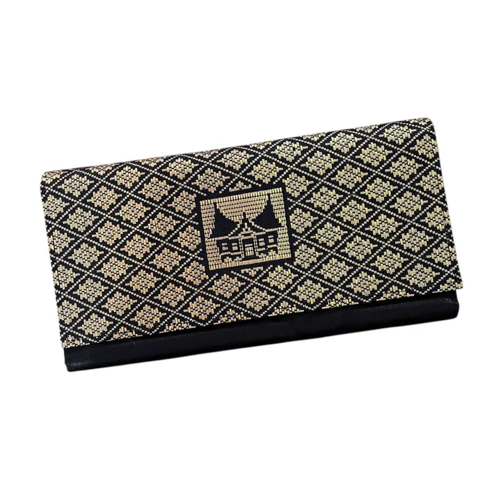 Dompet Songket Hitam Gold