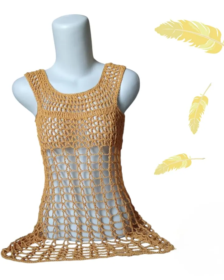 Dress Rajut Pantai - Kuning Kunyit