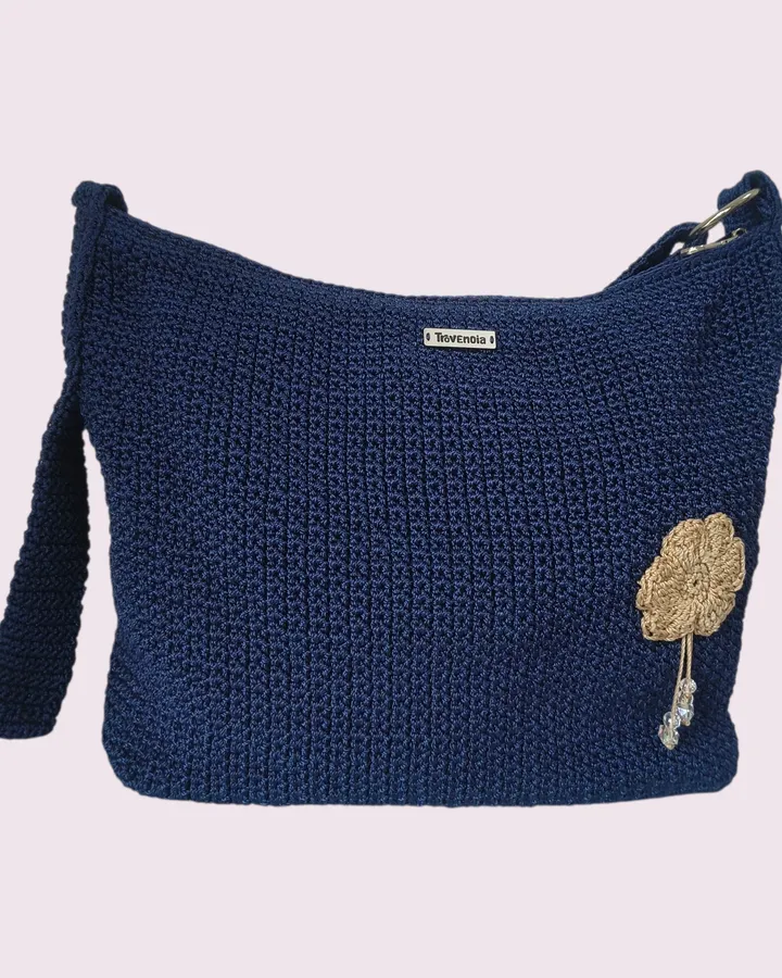 Crochet Shoulder Bag | Tas Bahu Rajut — Navy Charm