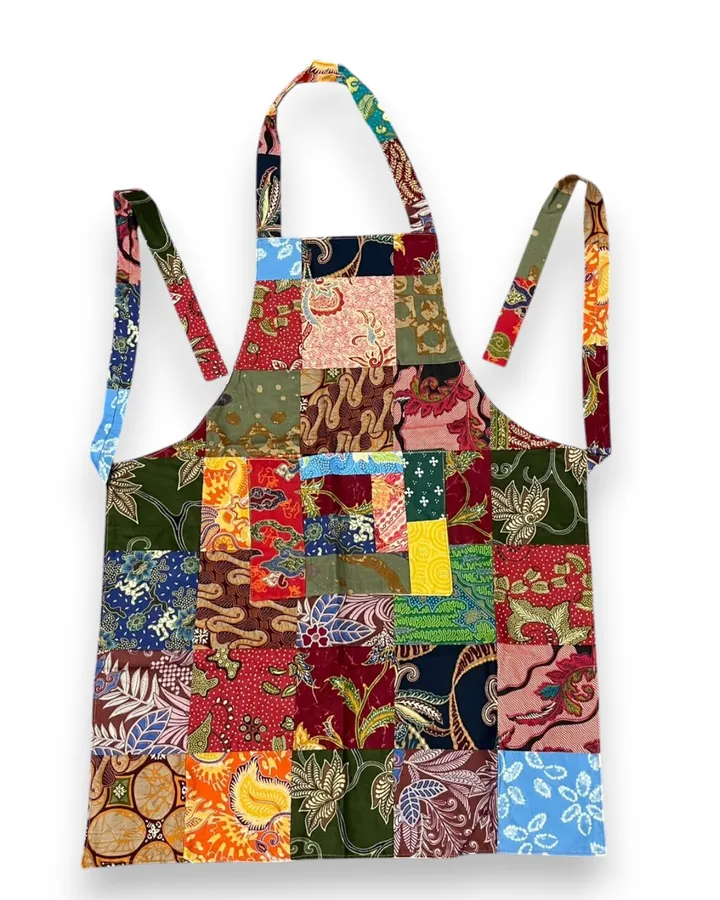 Apron Patchwork Batik Handmade Multicolor
