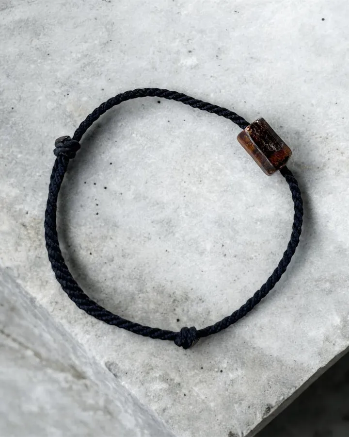 Gelang Batu Alam Amber Noir