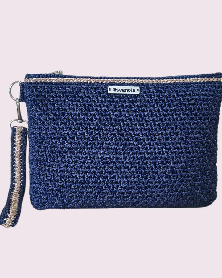 [SALE!] Hand Pouch Crochet | Dompet Tangan Rajut - Navy Line