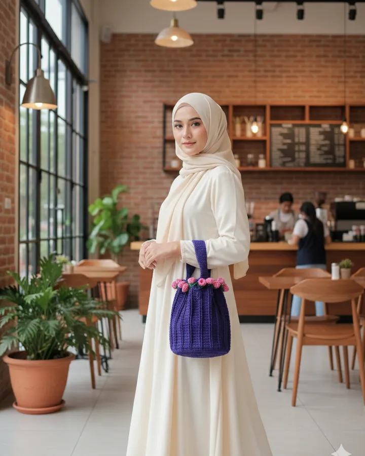 Tas mukena rajut