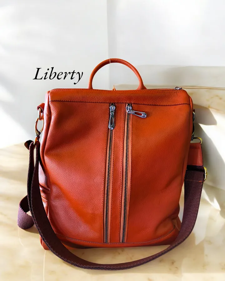 Tas ransel dari Kulit Sapi Asli warna teracota
