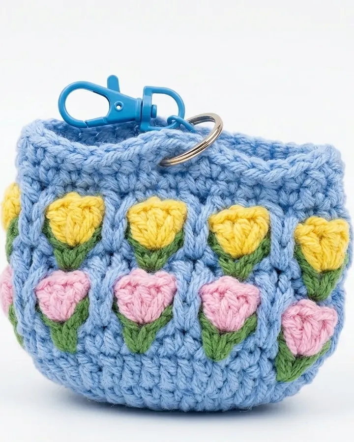 Ganci Rajut Bunga Tulip