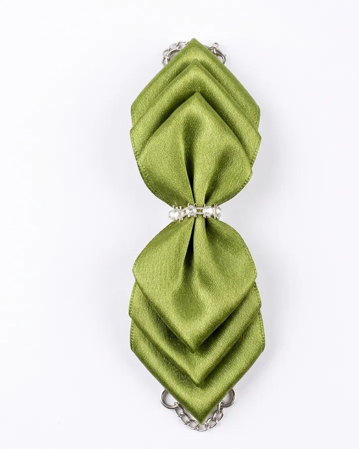 Jepit Rambut Pita Satin Olive