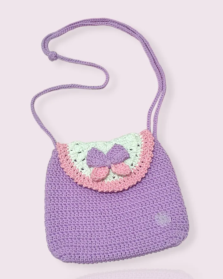 Mini Sling Crochet | Tas mini selempang rajut - Lavender Ribbon