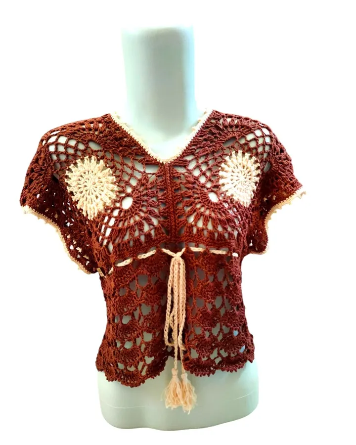 Crop Top Rajut - Walnut