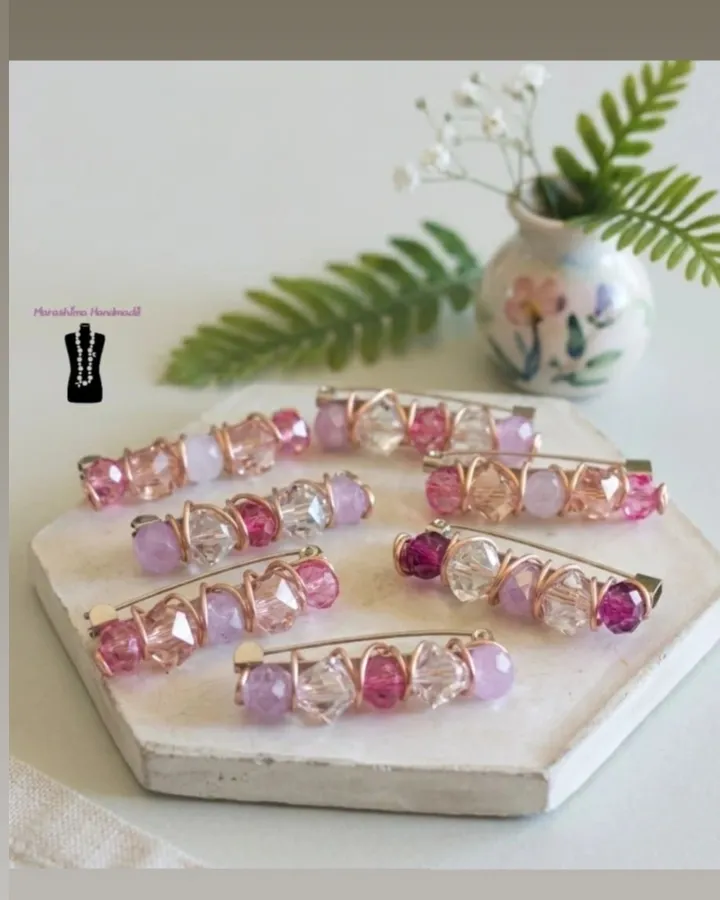 Peniti Kristal Marashima Handmade 4 cm – Aksesori Hijab Elegan Berkilau