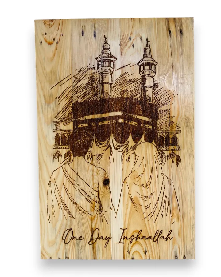 Hiasan Dinding Kayu "One Day InshaAllah" – Wall Art Islami