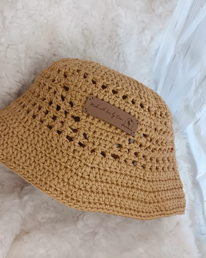 Classic Crochet Bucket Hat Earthy Tan