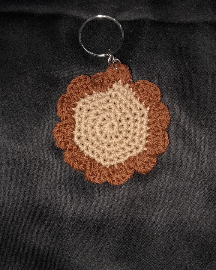 Ganci rajut bunga coklat