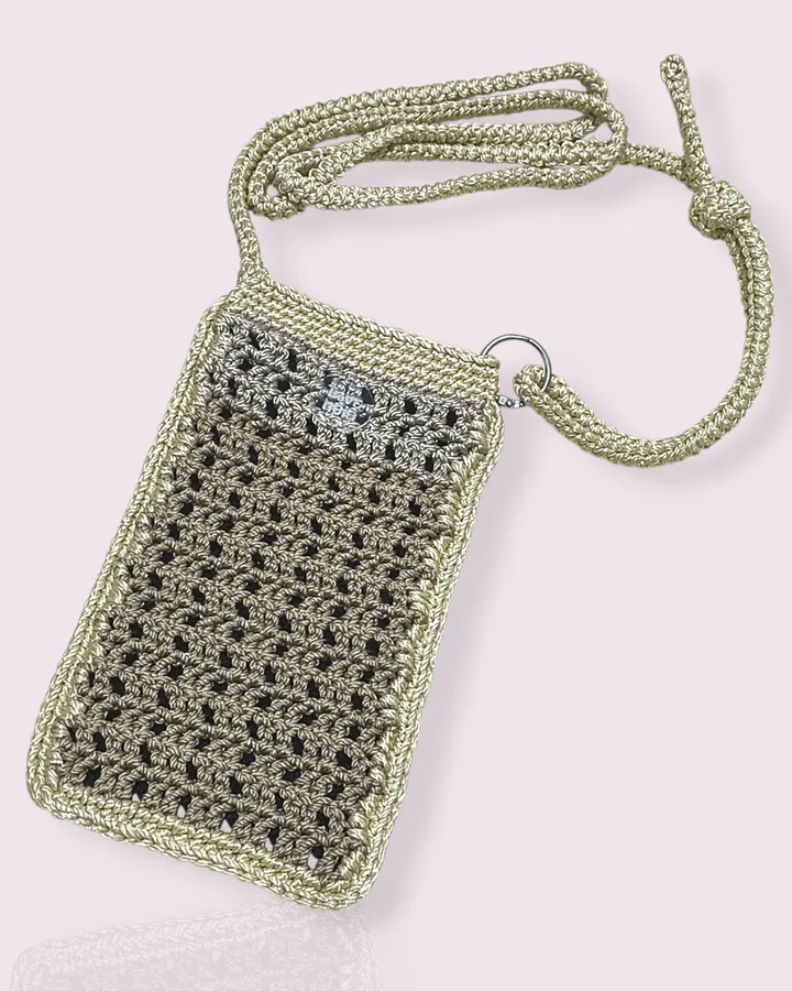 #onlyonce Pocket Phone Crochet | Tas Handphone Selempang Rajut - Ivory Noir