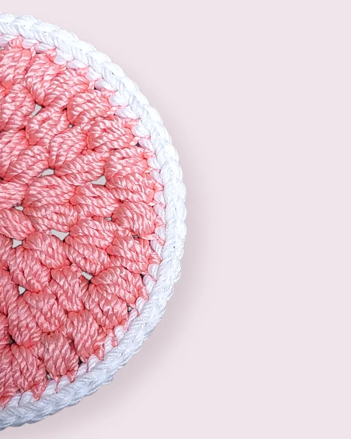 Coaster Crochet | Tatakan Gelas Rajut - Peachy Round