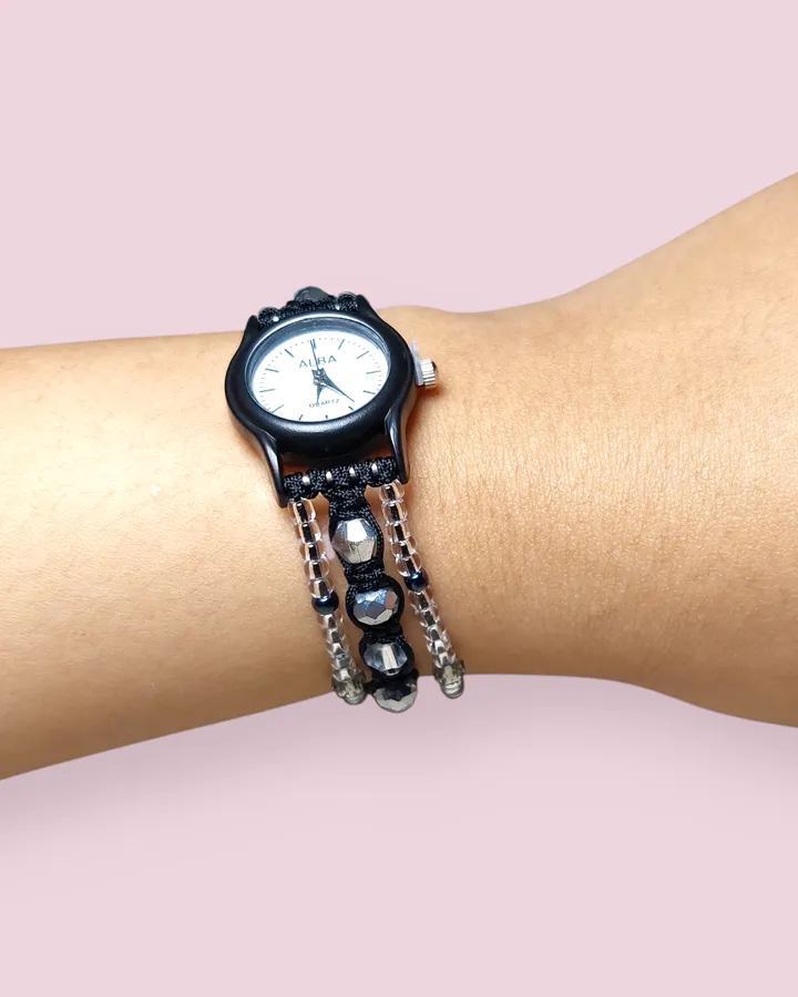 Jam Tangan Manik Serut | Beads Watch - Gloomy Glam