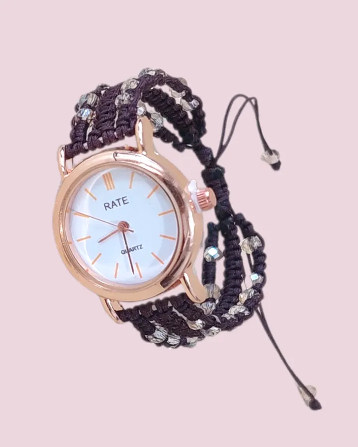 Jam Tangan Manik Serut | Beaded Watch - Mocha Loop