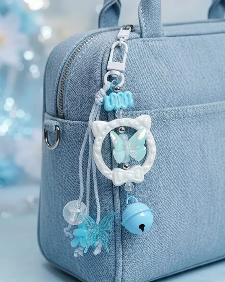 MHC Gantungan Kunci & Charm Multifungsi – Seri Butterfly Blush Blue