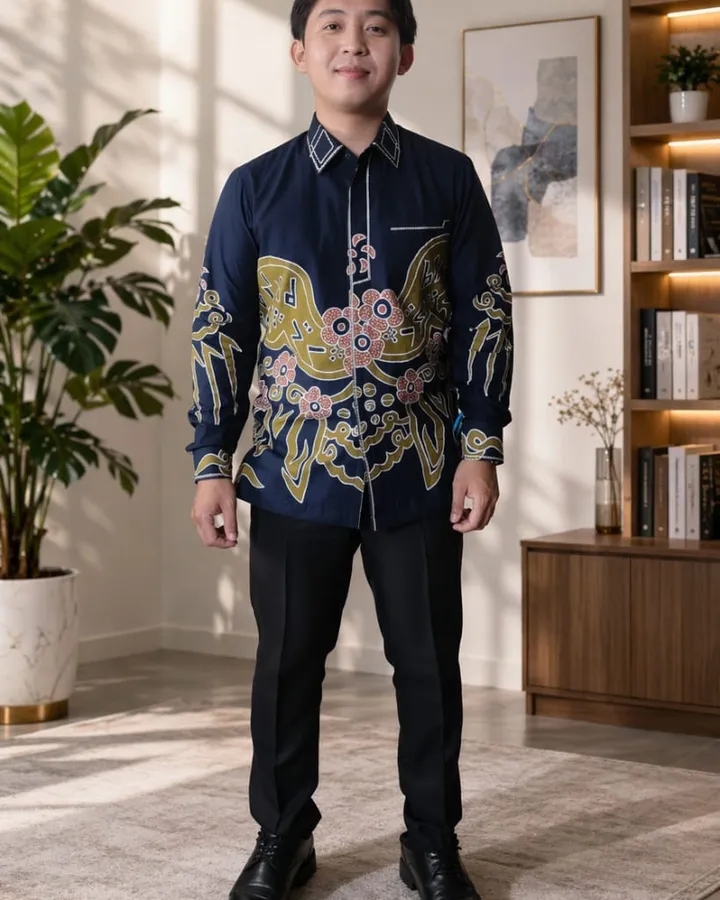 Batik Tulis kemeja motif besurek