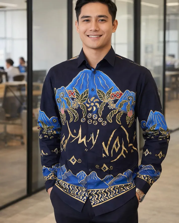 Atasan Batik Pria motif Pitak Bediwo