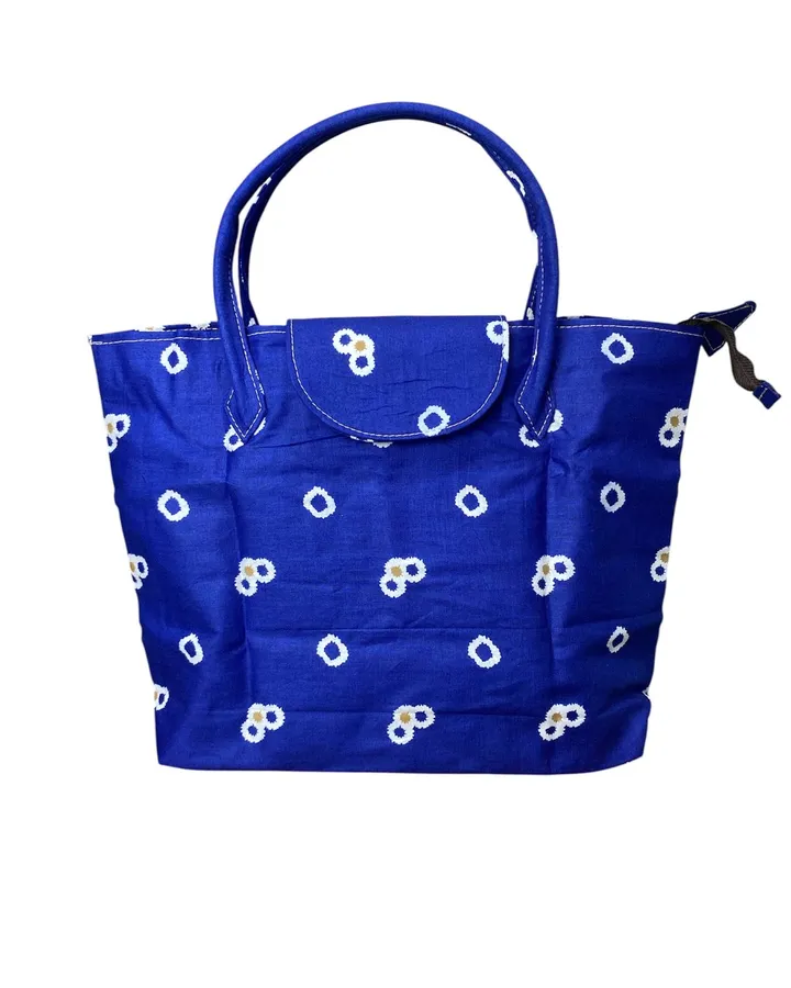 Tas Tote Batik Lipat Praktis / Foldable Batik Bag – Royal Blue