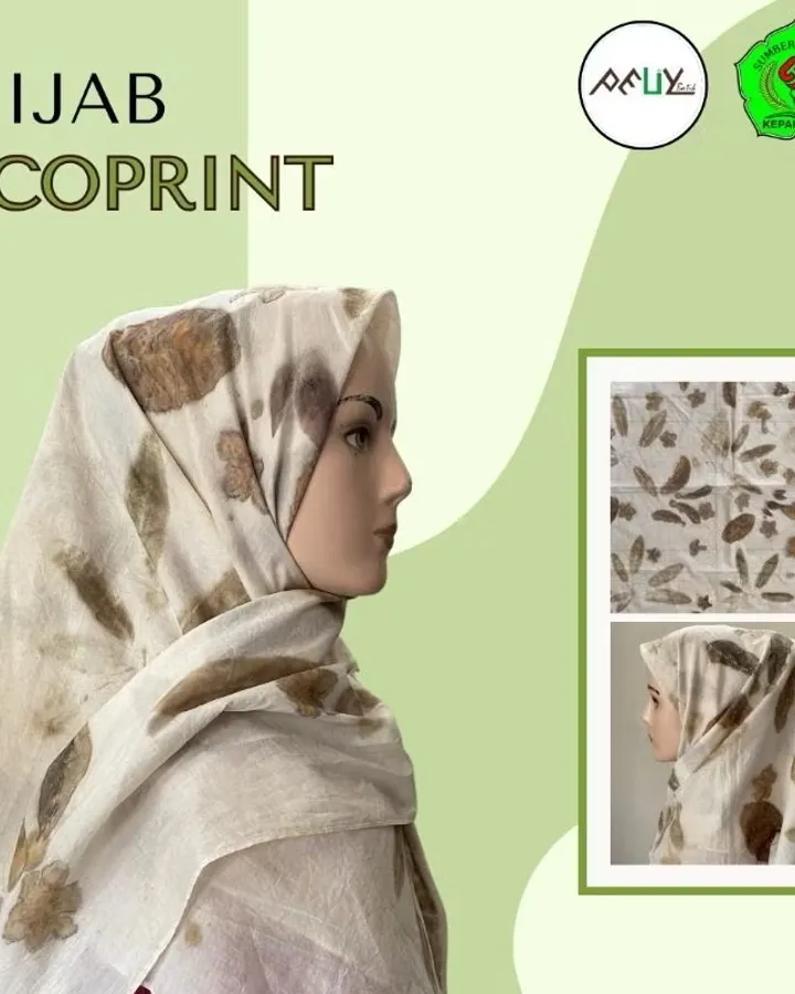 Hijab Segiempat Ecoprint Original Peuy Batik - Handmade