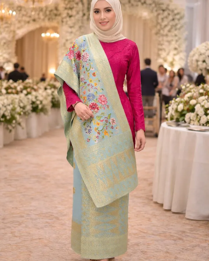 Songket Pandai Sikek Motif Tabur Sulam Kapalo Samek