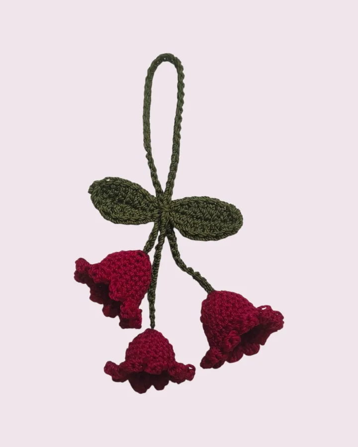 Flower Keychain Crochet | Gantungan Kunci Rajut - Bunga tulip terompet