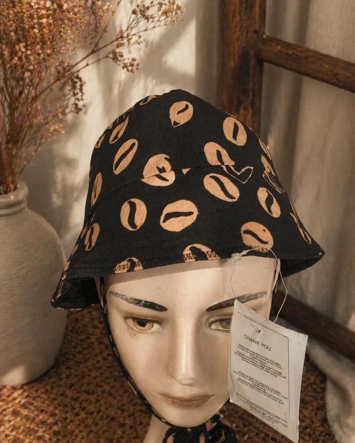 Bucket Hat motif Kopi