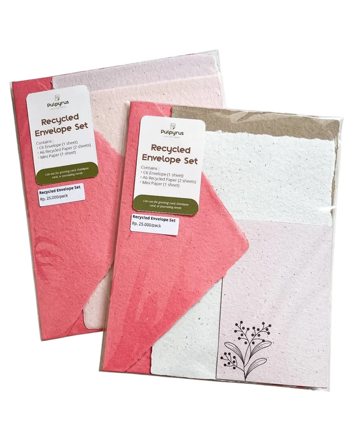 [PINK] Handmade Envelope Set by Pulpyrus