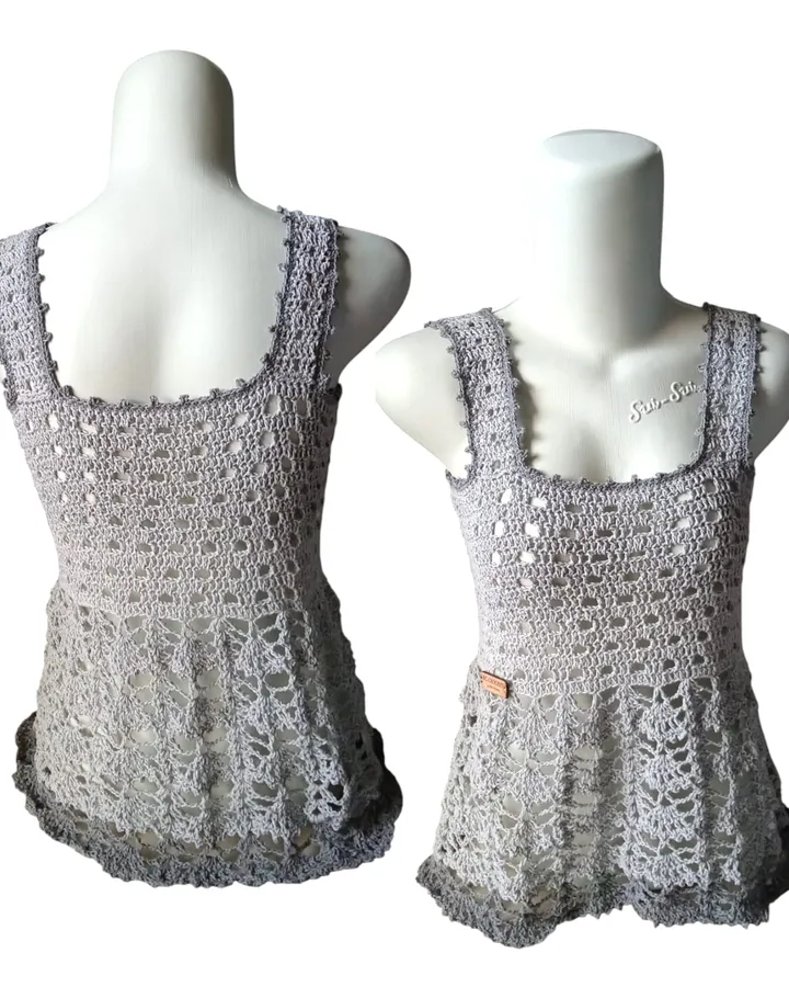 Tanktop Rajut - Silver Carcoal