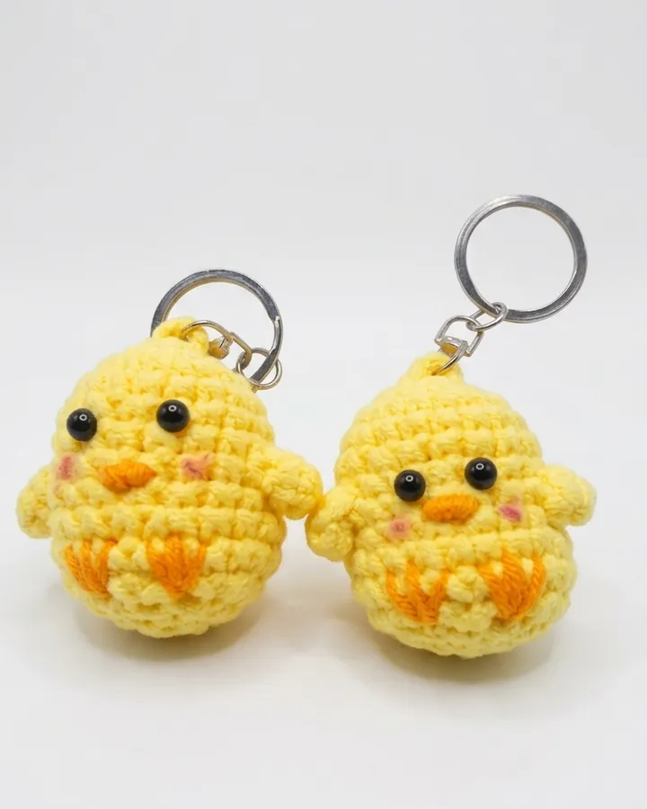 Chirpy Chick Amigurumi Keychain