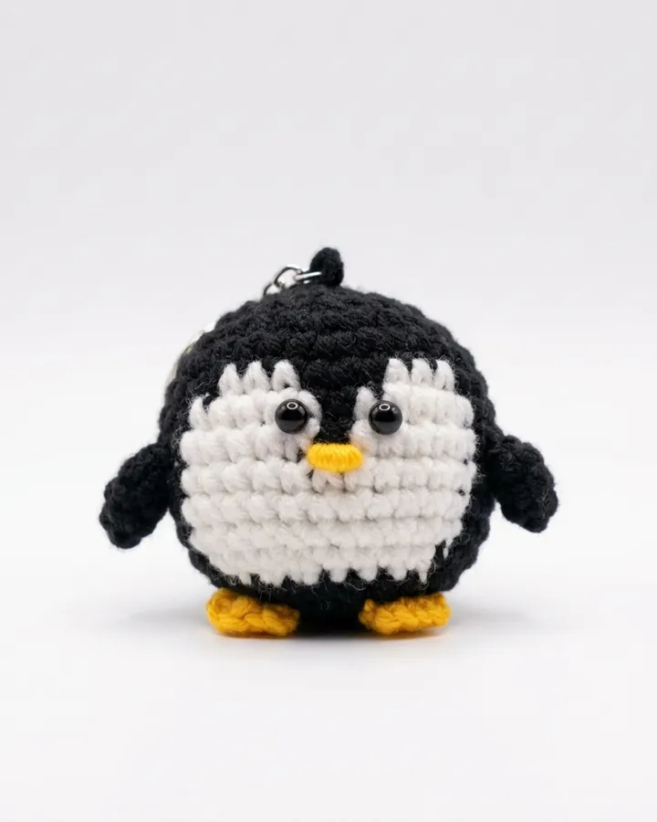 Penguin Mini Crochet Keychain