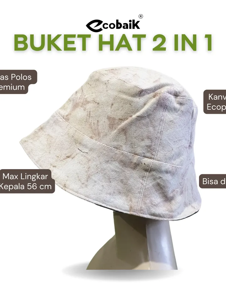 Buket Hat Ecoprint 2 in 1 M7
