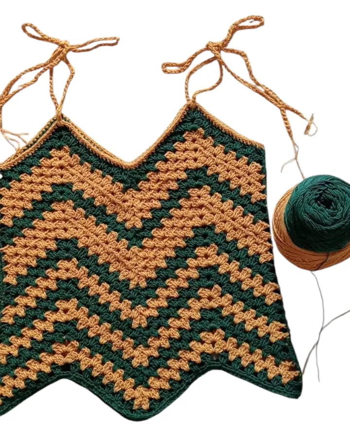 Tanktop Rajut Zig Zag