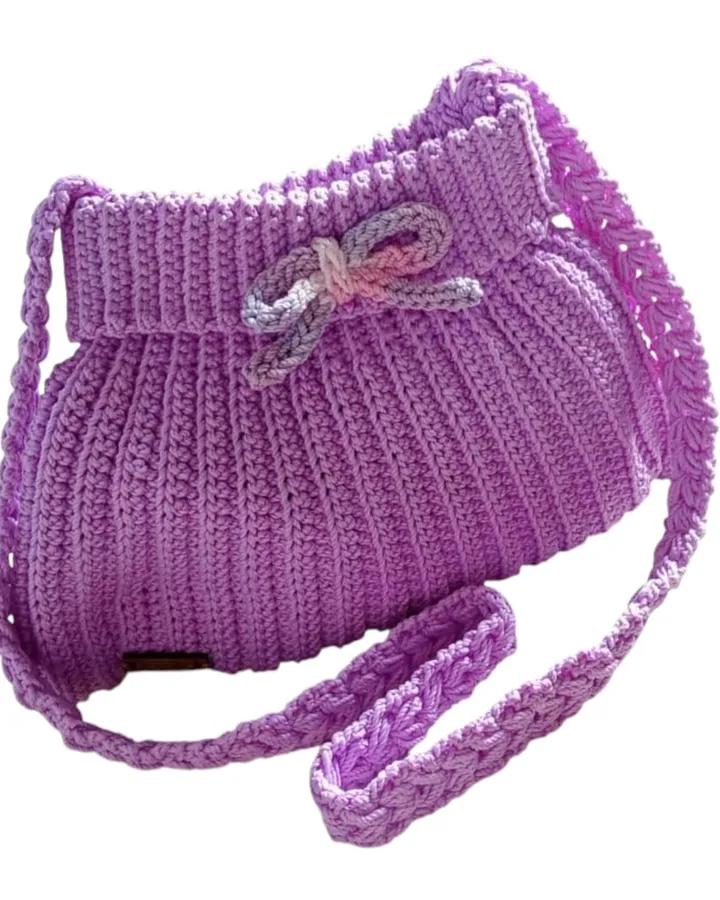 Tas Selempang Rajut Lylac