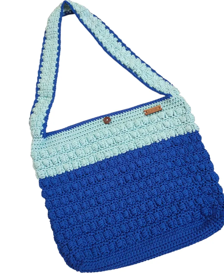 Tas Bahu Rajut Biru
