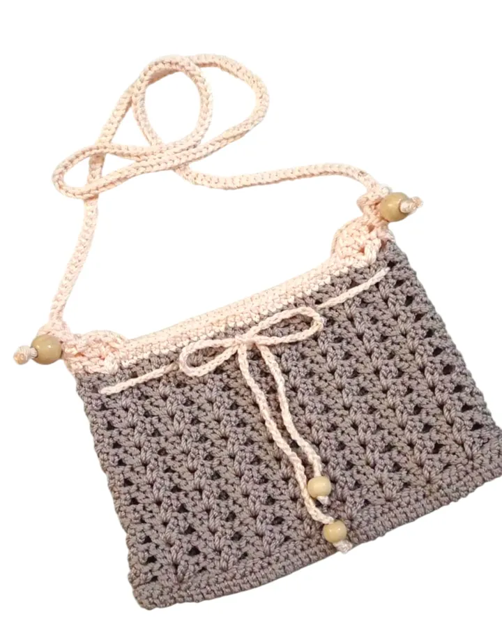 Tas Selempang Rajut Mini - Krem