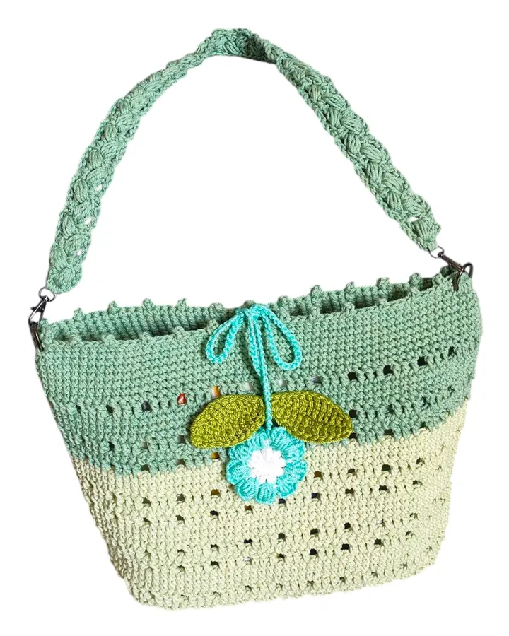 Tas Bahu Rajut - Sage Mint Macrame Series