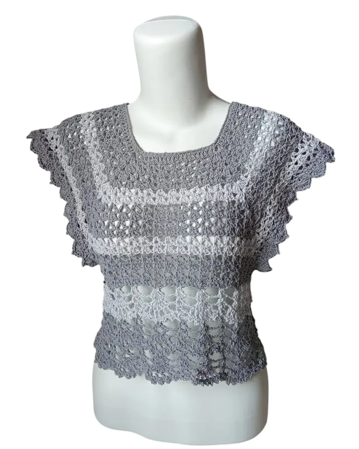 Rectangle Top Rajut - Charcoal Silver