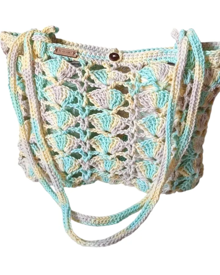 Tas Bahu Rajut - Kerang Ombre Macrame Series