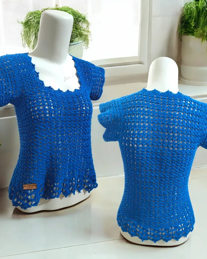 Blouse Rajut - Royal Blue
