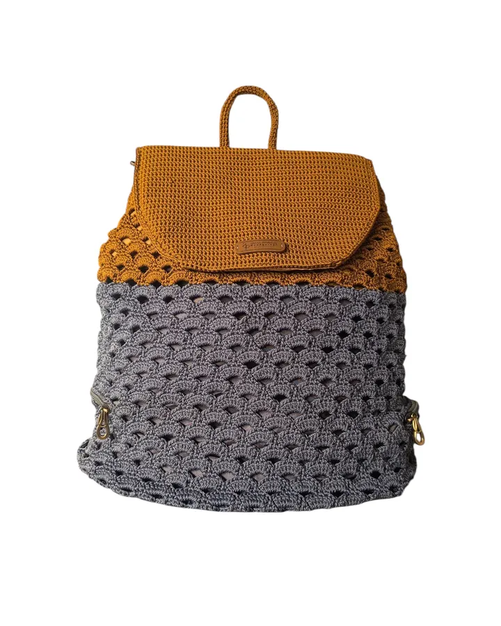 Tas ransel rajut jumbo benang polyster handmade