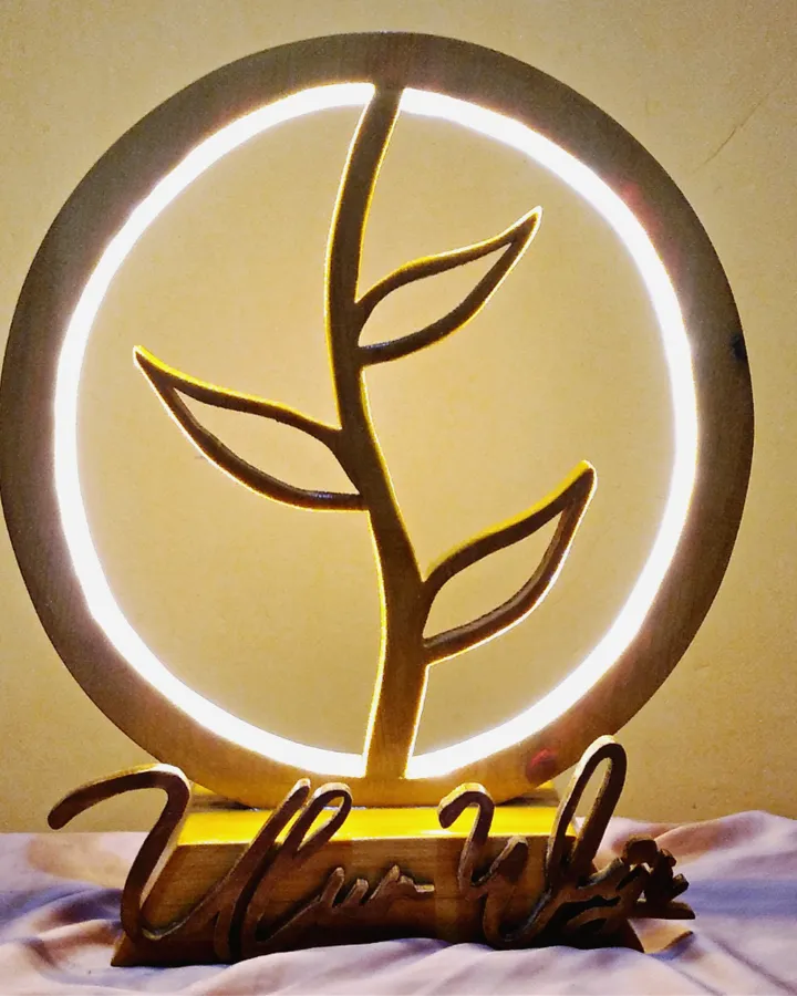 Custom Company Logo Wooden Lamp - Aesthetic Premium Gift Souvenir