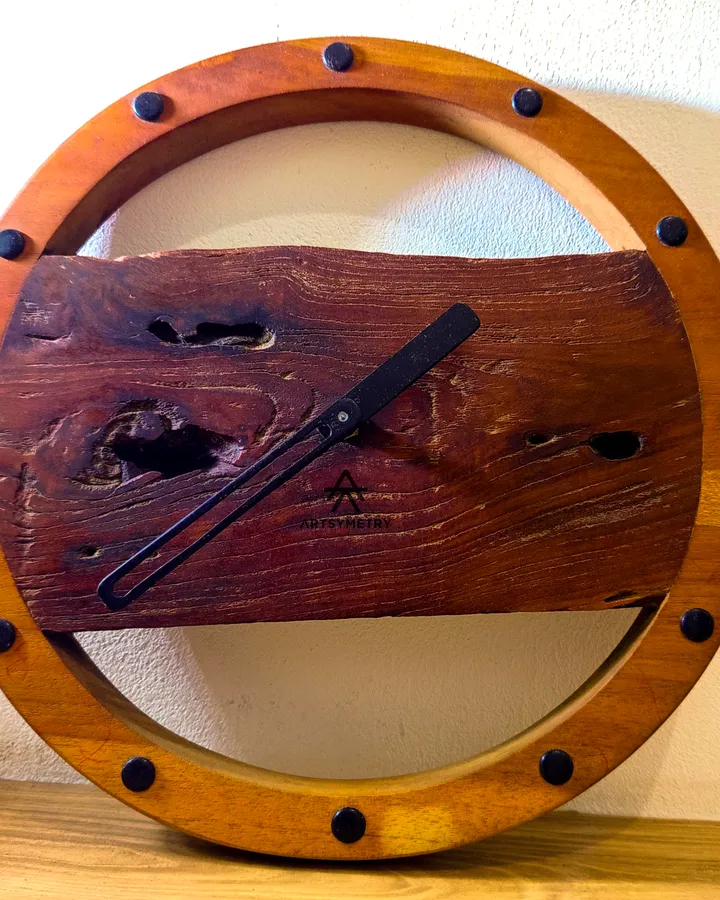 Wooden Wall Clock - Sejati Clock - Jam Kayu Rustic  Aesthetic