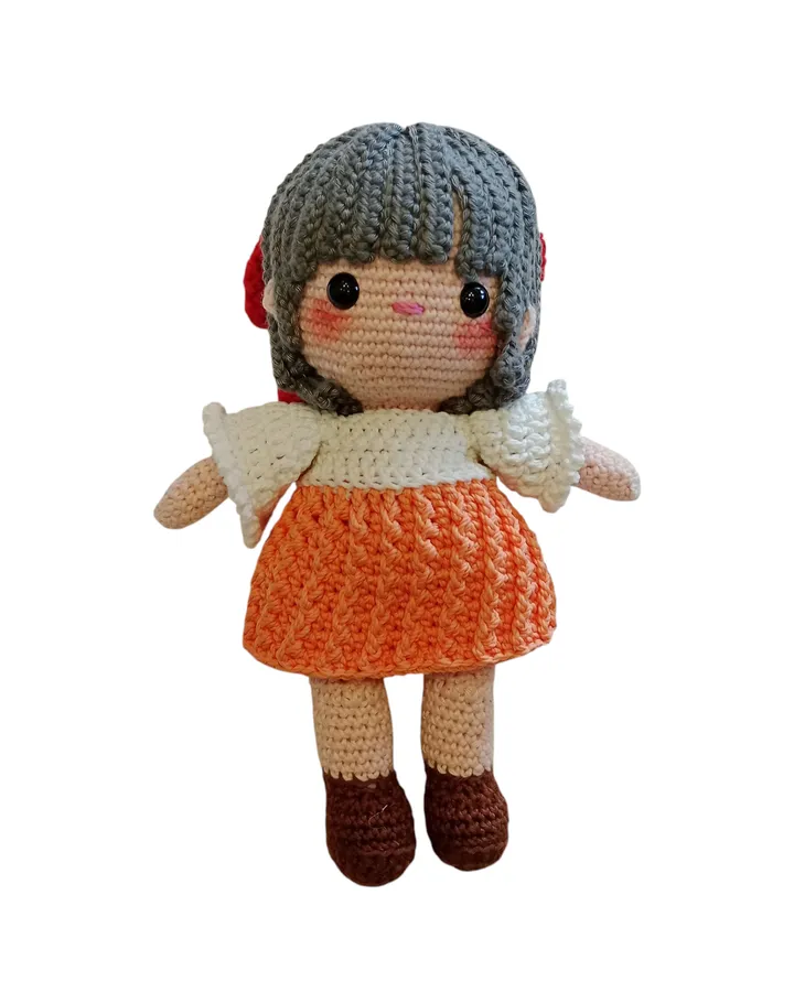 Boneka Amigurumi jennie pita merah