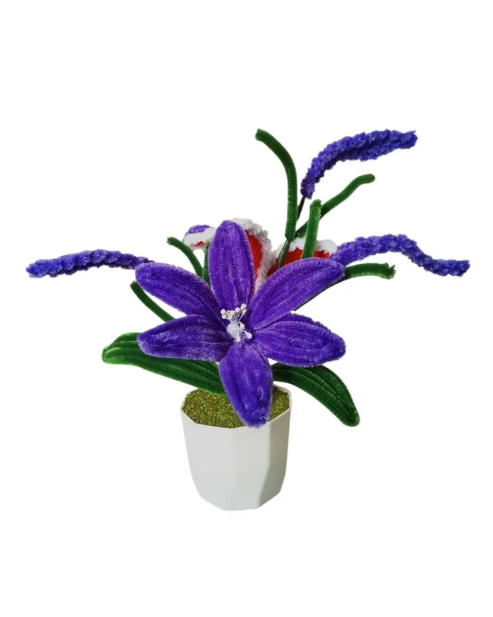 Bunga Hias Kawat Bulu-Bunga Kembang Sepatu dan Lavender