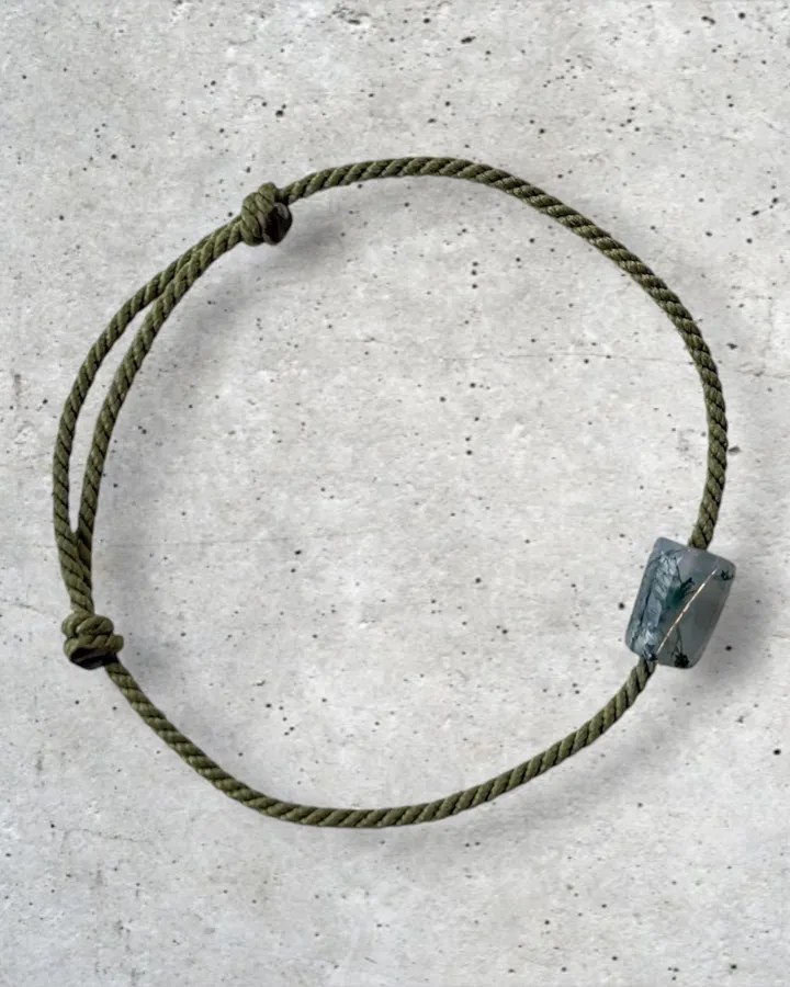 Gelang Tali Moss Agate Adjustable