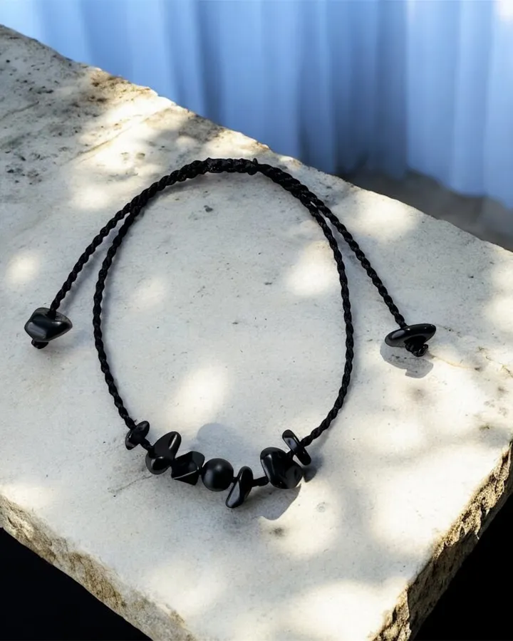 Gelang Batu Obsidian Hitam