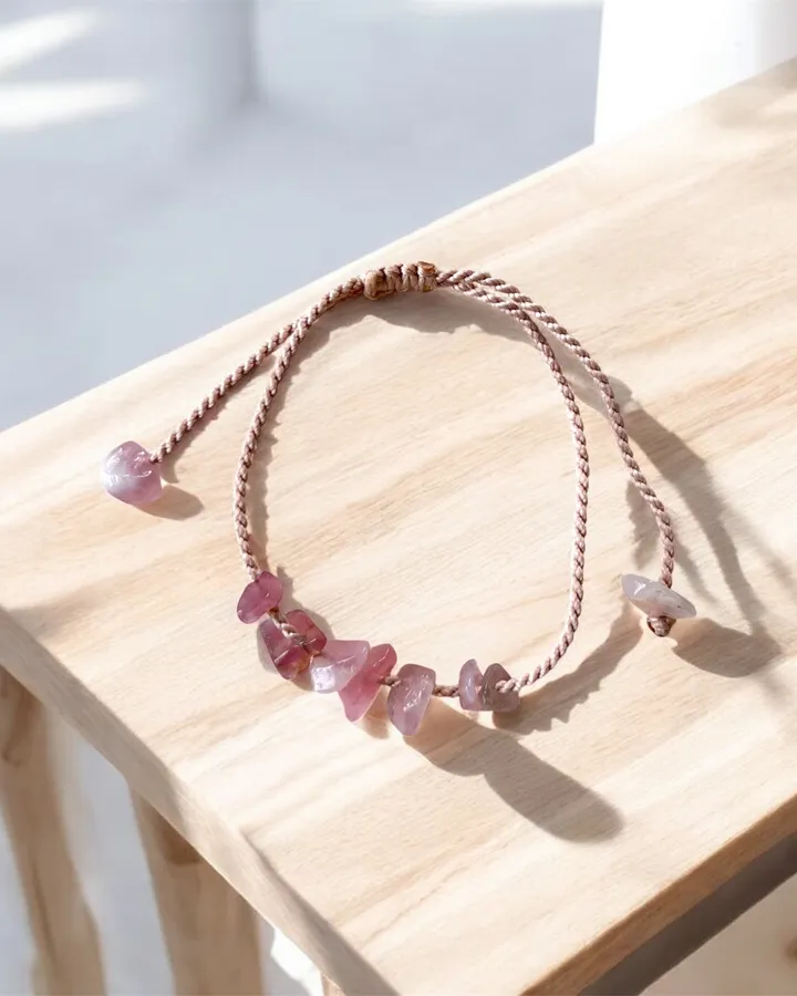 Gelang Batu Rose Quartz