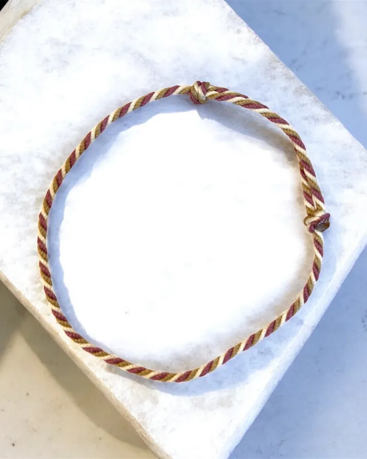Gelang Simpul Rustic Tiga Warna - Handmade